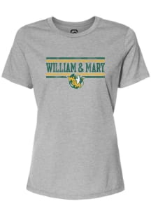 Summit Sportswear William & Mary Tribe Womens Grey BARS Short Sleeve T-Shirt