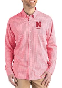 Cutter and Buck Nebraska Cornhuskers Mens Red Alumni Skyline Long Sleeve Dress Shirt