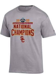 Champion USC Trojans Grey Women's Water Polo National Champs 2026 Jersey Short Sleeve T Shirt