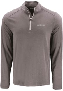 Cutter and Buck Western Michigan Broncos Mens Grey Vault Long Sleeve Qtr Zip Pullover