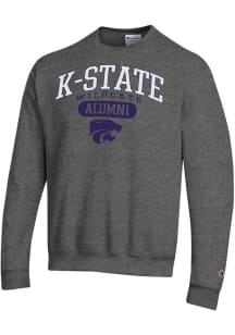 Champion K-State Wildcats Mens Charcoal Pill Alumni Powerblend Long Sleeve Crew Sweatshirt