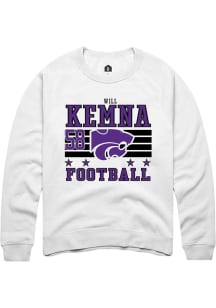 Will Kemna K-State Wildcats Mens White Football NIL Striped Player Crew