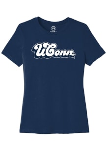 Summit Sportswear UConn Huskies Womens Navy Blue Tailsweep Short Sleeve T-Shirt