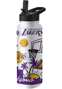 Los Angeles Lakers Native 34oz Quencher Stainless Steel Bottle - White