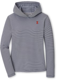 Peter Millar Illinois Fighting Illini Womens Navy Blue Sugar Stripe Pine Hooded Sweatshirt
