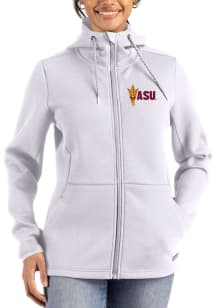 Cutter and Buck Arizona State Sun Devils Womens White Epic Comfort Full Zip Light Weight Jacket