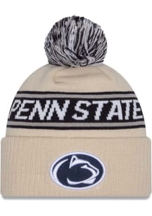 New Era Penn State Nittany Lions Natural DL Team Slogan Pom Cuff Mens Knit Hat
