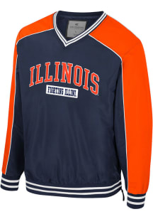 Colosseum Illinois Fighting Illini Mens Navy Blue Sweeps Coach's Pullover Jackets