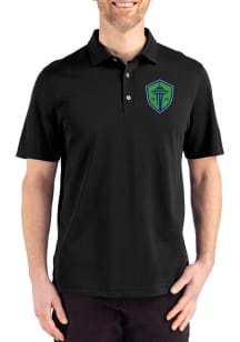 Cutter and Buck Seattle Sounders FC Black Advantage Refresh Pique Big and Tall Polo