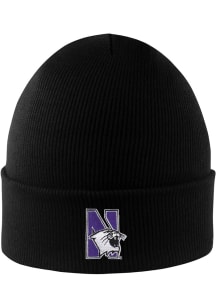 LogoFit Northwestern Wildcats Black North Pole Mens Knit Hat
