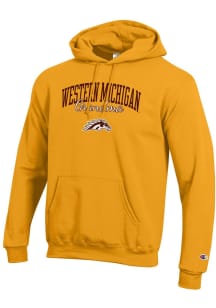 Champion Western Michigan Broncos Mens Gold Grandma Script Powerblend Long Sleeve Hoodie