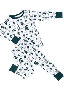 Michigan State Spartans Boys Multi Logo PJ Set - White
