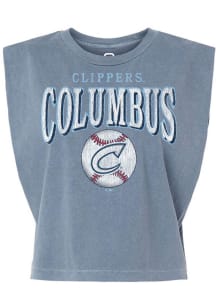 Summit Sportswear Columbus Clippers Womens Navy Blue Homerun Tank Top
