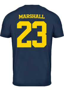 Jordan Marshall Michigan Wolverines Navy Blue Football Name And Number Short Sleeve Player T Shirt