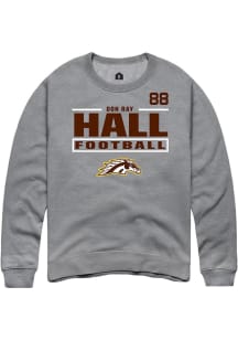Don Ray Hall Western Michigan Broncos Mens Grey Football NIL Stacked Box Player Crew