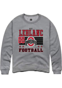 Max LeBlanc Ohio State Buckeyes Mens Grey Football NIL Striped Player Crew