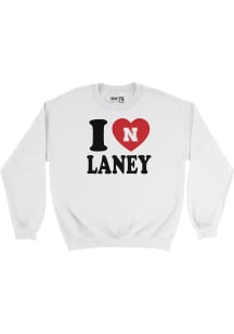 Laney Choboy  Campus Ink Nebraska Cornhuskers Youth White I Heart Laney Choboy Long Sleeve Crew Sw..