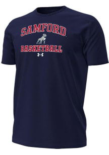 Under Armour Samford University Bulldogs Navy Blue Basketball Performance Short Sleeve T Shirt