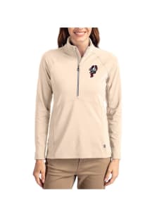 Cutter and Buck Ohio State Buckeyes Womens Brown Adapt Eco Qtr Zip Pullover