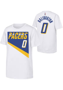 Tyrese Haliburton Indiana Pacers Youth White City Edition NN Player Tee