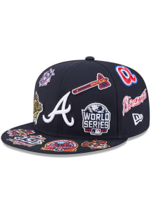 New Era Atlanta Braves Navy Blue All Over 9FIFTY Mens Snapback Hat