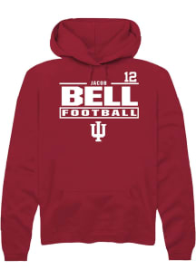 Jacob Bell Indiana Hoosiers Mens Crimson Football NIL Stacked Box Player Hood