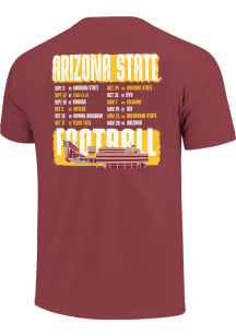 Arizona State Sun Devils Maroon 2026 Football Schedule Short Sleeve T Shirt