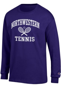 Champion Northwestern Wildcats Purple Tennis Icon Jersey Long Sleeve T Shirt