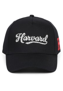 Harvard Crimson Black Bling Ponyback Womens Adjustable Hat
