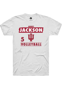 Audrey Jackson Indiana Hoosiers White NIL Striped Short Sleeve Player T Shirt