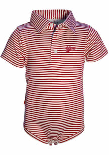 Indiana Hoosiers Baby Crimson Bison Short Sleeve One Piece Polo