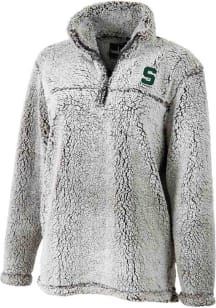 Michigan State Spartans Womens Grey Sherpa Qtr Zip