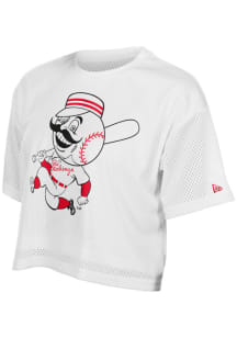 Cincinnati Reds Womens New Era Summer Boxy Fashion Baseball Jersey - White