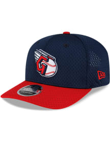 New Era Cleveland Guardians Jersey Mesh 9SEVENTY Stretch Snap Adjustable Hat - Navy Blue