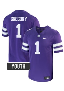 Wendell Gregory K-State Wildcats Youth Purple Nike NIL Name And Number Football Jersey