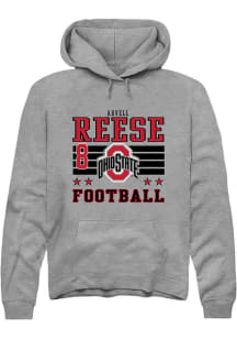 Arvell Reese Ohio State Buckeyes Mens Grey Football NIL Striped Player Hood