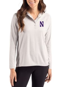 Cutter and Buck Northwestern Wildcats Womens Purple Coastline Eco Hooded Sweatshirt
