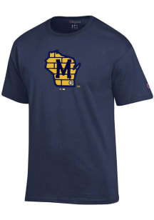 Champion Milwaukee Brewers Navy Blue Jersey Short Sleeve T Shirt