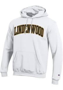 Champion Lindenwood Lions Mens White Powerblend Long Sleeve Hoodie