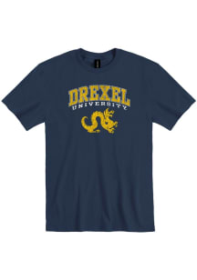 Drexel Dragons Navy Blue Arch Mascot Short Sleeve T Shirt