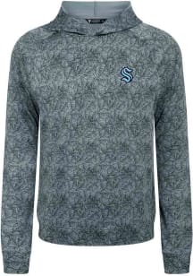 Levelwear Seattle Kraken Mens Grey Albatross 3D Embroidered Patch Long Sleeve Hoodie