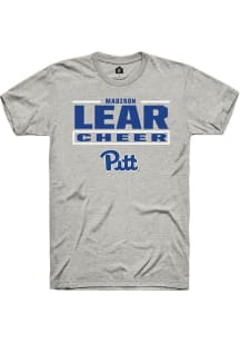 Madison Lear Pitt Panthers Ash NIL Stacked Box Short Sleeve Player T Shirt