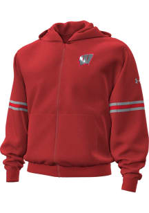 Under Armour Wisconsin Badgers Mens Red Lambeau Field Long Sleeve Full Zip Jacket