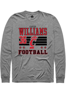 Xavier Williams Cincinnati Bearcats Grey Football NIL Striped Long Sleeve Player T Shirt