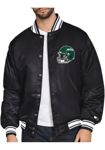 Starter New York Jets Mens Black Triangle Satin Varisty Medium Weight Jacket