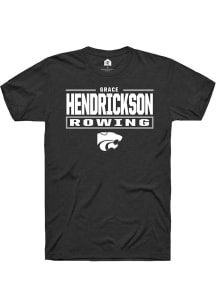 Grace Hendrickson K-State Wildcats Black NIL Stacked Box Short Sleeve Player T Shirt