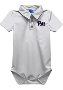 Vive La Fete Pitt Panthers Baby White Team Short Sleeve One Piece Polo