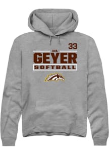 Ava Geyer Western Michigan Broncos Mens Grey NIL Stacked Box Player Hood