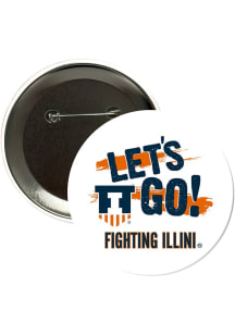 Illinois Fighting Illini 3" Lets Go Button - Orange