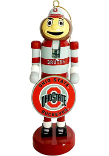 Ohio State Buckeyes Mascot Nutcracker Ornament - Red